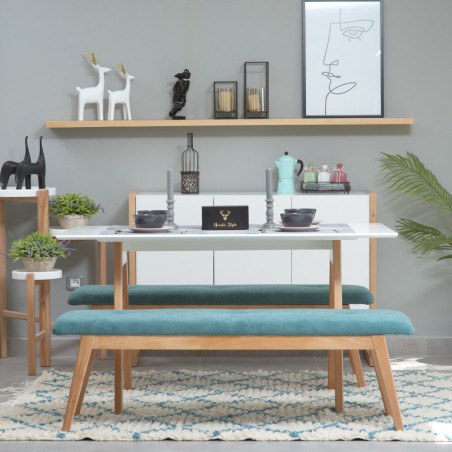 Pack Table DAMIA + 2 Banquettes Capitonnées