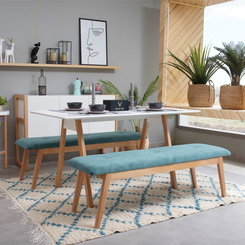 Pack Table DAMIA + 2 Banquettes Capitonnées