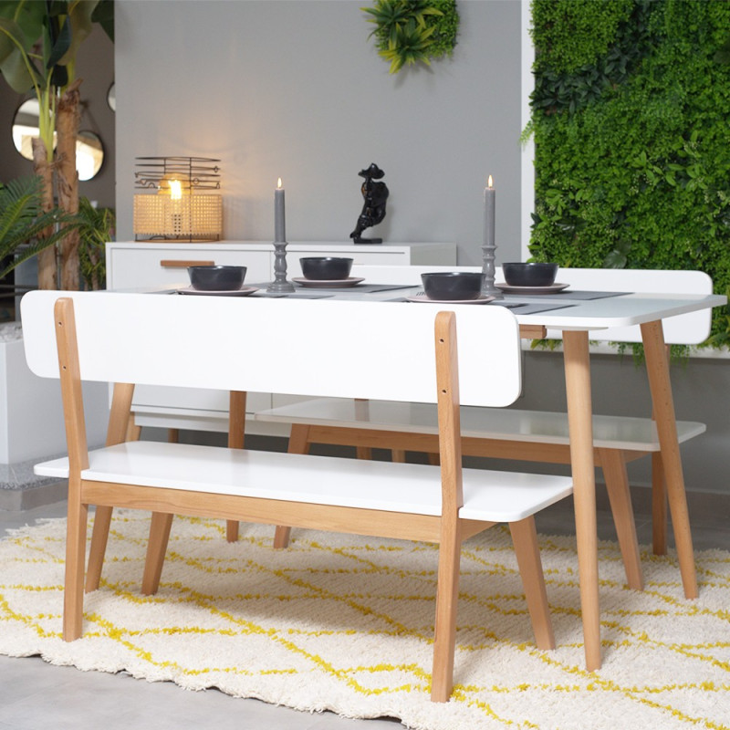 Pack Table LEENA + 2 Banquettes