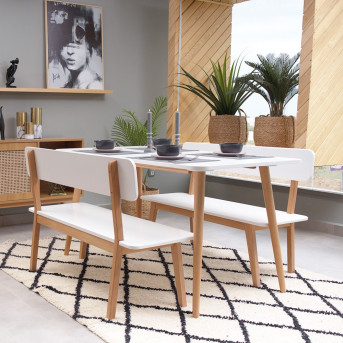 Pack Table LEENA + 2 Banquettes