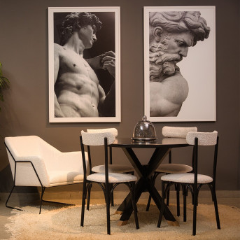 Pack Table CARMEN + 4 Chaises IBIZA Capitonnées