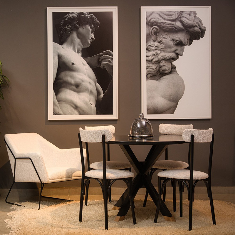 Pack Table CARMEN + 4 Chaises IBIZA Capitonnées