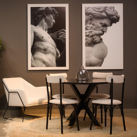 Pack Table CARMEN + 4 Chaises IBIZA Capitonnées