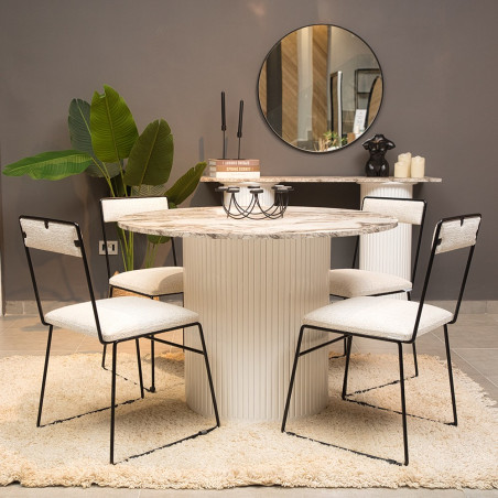 Pack Table ORÉKO + 4 Chaises Industrielles COCONT