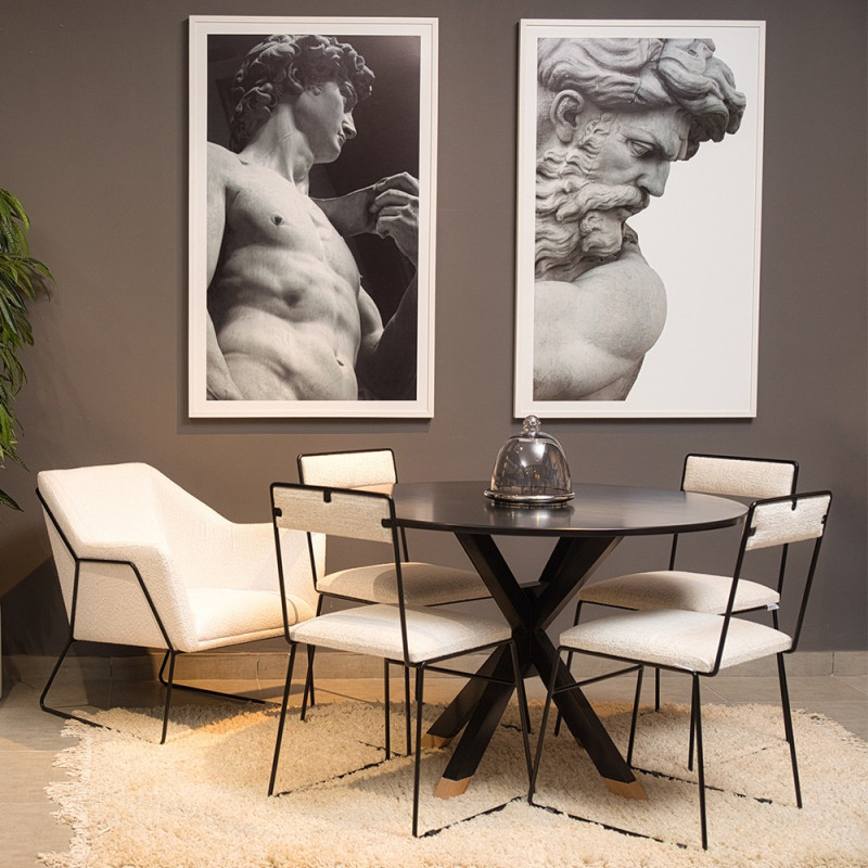 Pack Table CARMEN + 4 Chaises Industrielles COCONT