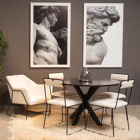 Pack Table CARMEN + 4 Chaises Industrielles COCONT