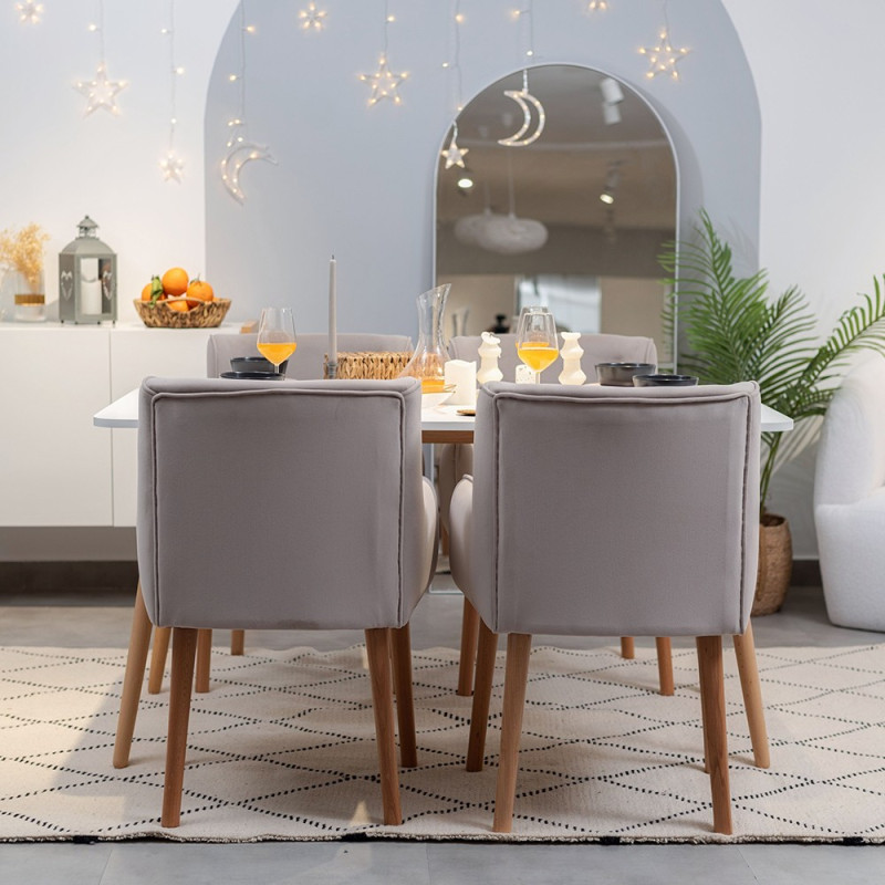 Pack Table LEENA + 4 Chaises BELVA