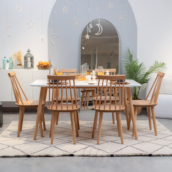 Pack Table LEENA + 6 Chaises IRONICA