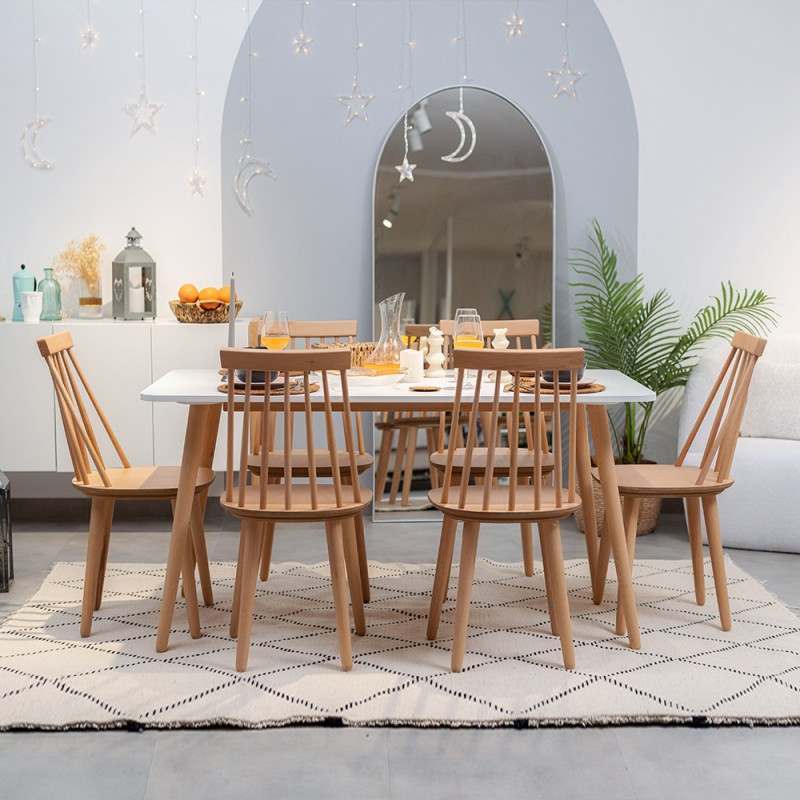 Pack Table LEENA + 6 Chaises IRONICA