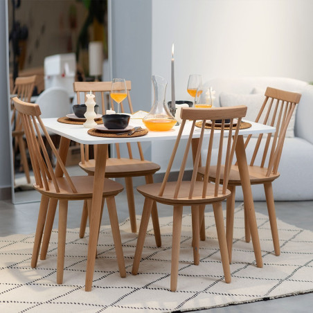 Pack Table LEENA + 4 Chaises IRONICA