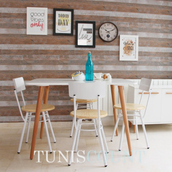 Pack Table LEENA + 4 Chaises VINYLE