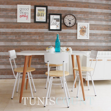 Pack Table LEENA + 4 Chaises VINYLE