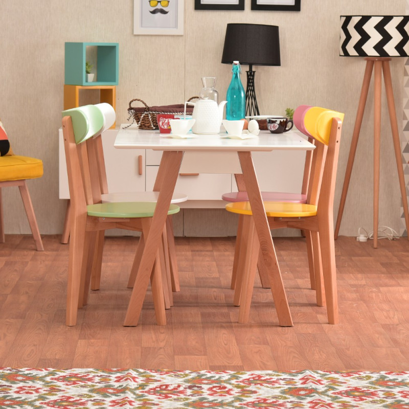 Pack Table DAMIA + 4 Chaises VITAK