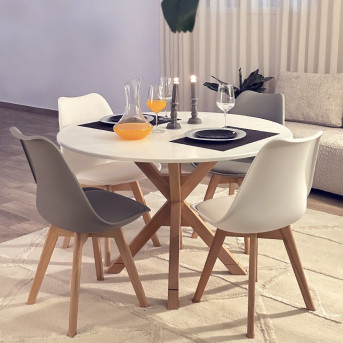 Pack Table CARMEN + 4 Chaises DSW Pieds Croisés