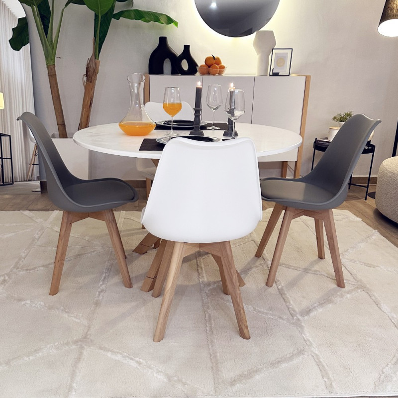 Pack Table CARMEN + 4 Chaises DSW Pieds Croisés