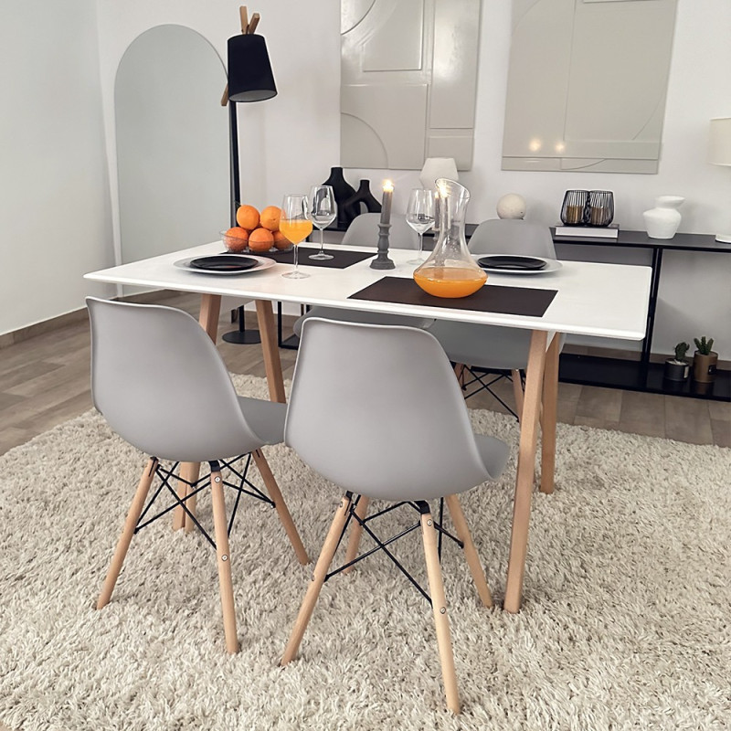 Pack Table DAMIA + 4 Chaises DSW Pack Table DAMIA + 4 Chaises DSW