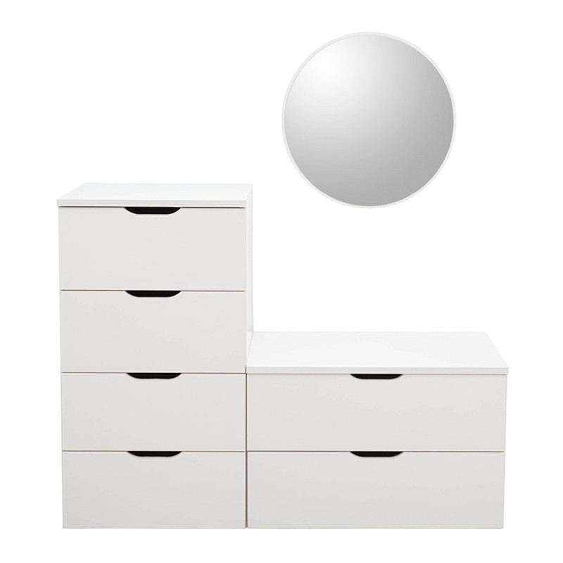 Console 6 Tiroirs avec Miroir PAUL