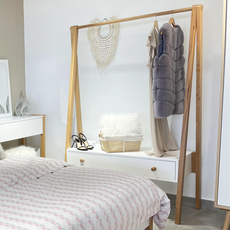 Portant JULIETTE - 1 Tiroir Blanc