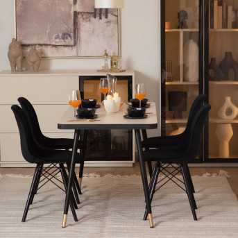 Pack Table TOSCANA + 4 Chaises TSW avec Peinture