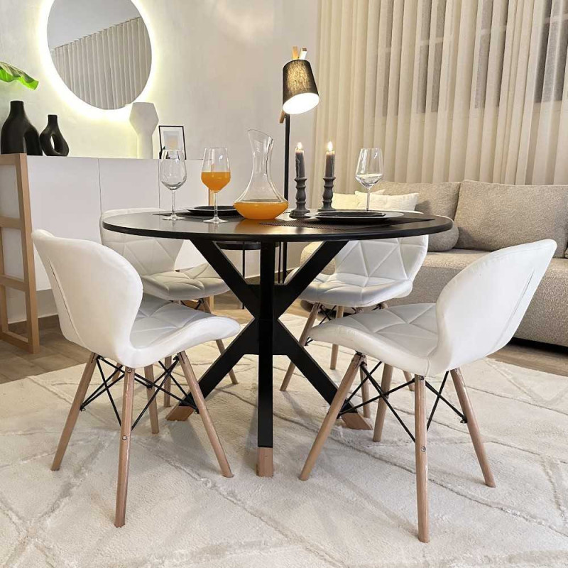 Pack Table CARMEN + 4 Chaises ELIOTE