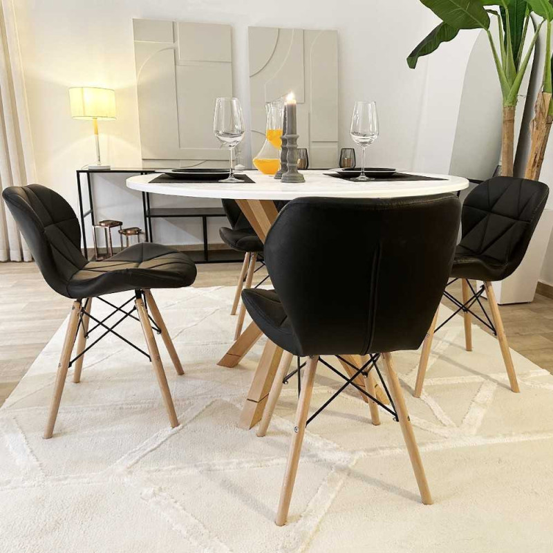 Pack Table CARMEN + 4 Chaises ELIOTE