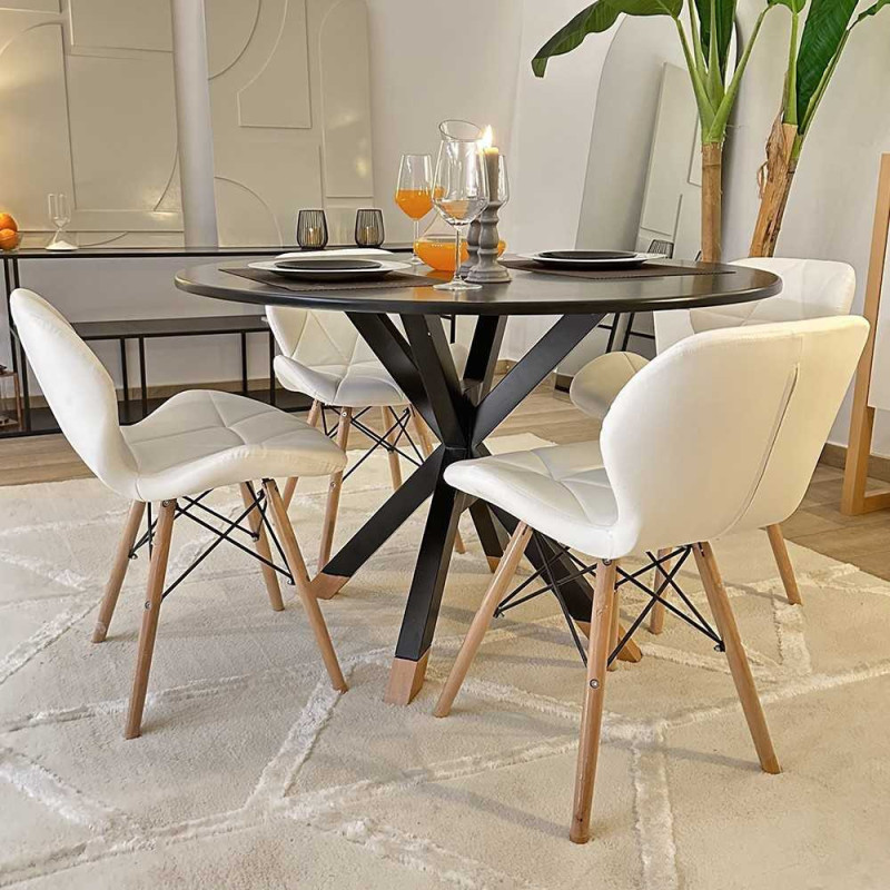 Pack Table CARMEN + 4 Chaises ELIOTE
